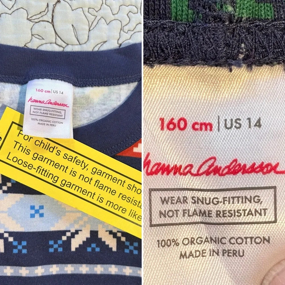 NWT HANNA ANDERSON Scandi Snowflake Fairisle Holiday Pajama Set Unisex Sz 14💛